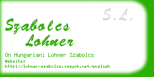 szabolcs lohner business card